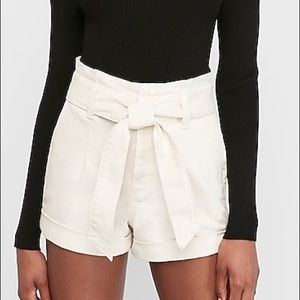 YELLOW Express High Waisted Short Shorts Tie Front
